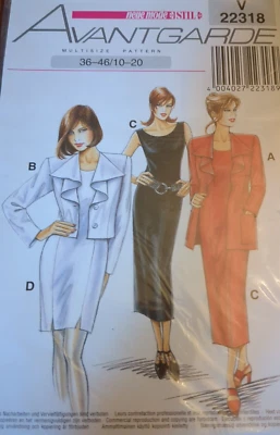 Neue Mode Stil Sewing Pattern V22318 Sz 10-20 Dress And Jacket UC - Image 1 of 3