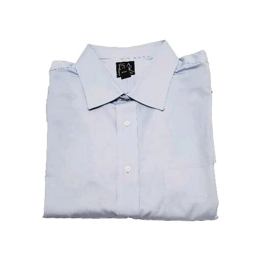 Jos. A. Bank  Solid Blue Men's Dress Shirt Size 18-34"  Traveler's Collection - Image 1 of 4