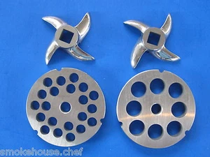 #32 (2) Fleischwolf Platten und ZWEI Messer für Hobart Biro LEM Cabelas etc. - Bild 1 von 6