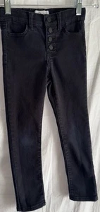 Jordache Girls Sz 6 Black Super Skinny Stretch Jeans Button Fly Adjustable - Picture 1 of 7