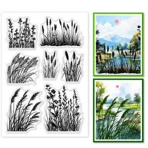 Grass Weed Clear Stamps for Card Making, Clear Silicone Stamp Reed Transparen... - Picture 1 of 7