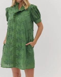 Entro Floral Applique Mini Dress Size M - Picture 1 of 5