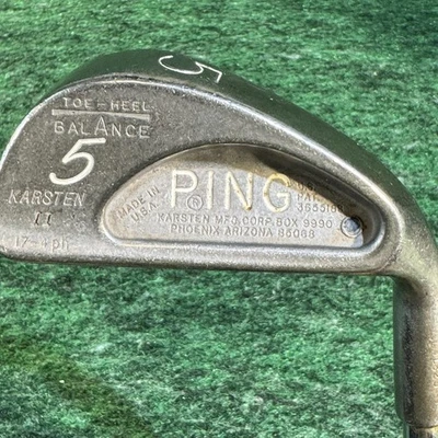 Vintage Ping Karsten II 5 Iron Blue Golf Club USA Toe Heel Balance Steel Shaft - Image 1 of 4