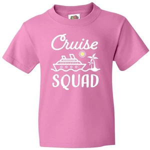 Inktastic Cruise Squad With Vector Cruise Ship And Palm Trees Youth T-Shirt Gift - Picture 1 of 9