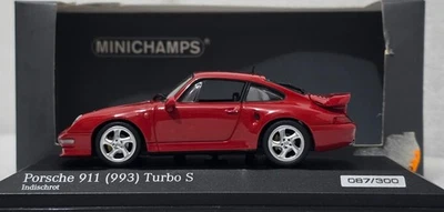 Porsche 911 (993) Turbo S 1998 Red 1:43 Minichamps CA 043 16 001 RARE! (16) - Image 1 of 4