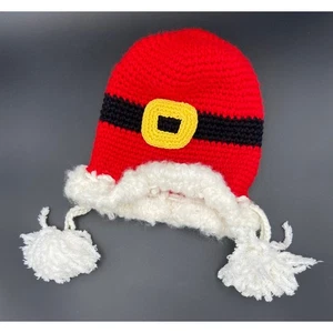 Handgefertigte gehäkelte rote Weihnachtsmütze für Babys mit Quasten - passt 16" Kopf - Bild 1 von 11