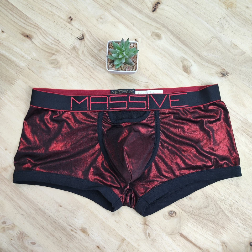 Andrew Christian Saxy Ropa Interior Parte Inferior Vacía Calor Boxer, Rojo, Grande Foto 1 de 4