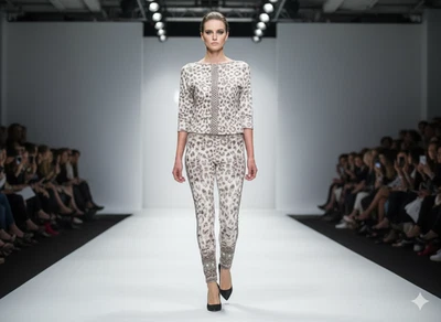 NEW CZARINA LEOPARD ACTIVE LEGGINGS STRETCH CRYSTALS L - Image 1 of 4