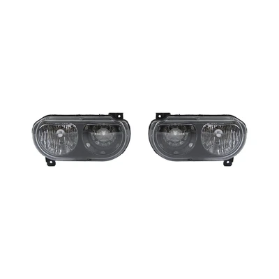 Headlight Fit For Dodge Challenger 2008-2014 Halogen Black Housing Left Right Foto 1 de 4