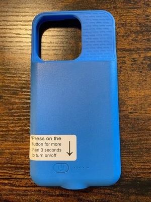 Funda protectora de energía portátil de 7000 mAh para iPhone 15/15 Pro azul Foto 1 de 3