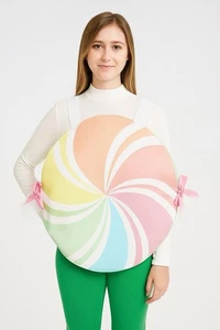 Kinder Lutscher Kostüm gepolsterter Pullover Kind Einheitsgröße bunt Süßigkeiten Verkleiden - Bild 1 von 6