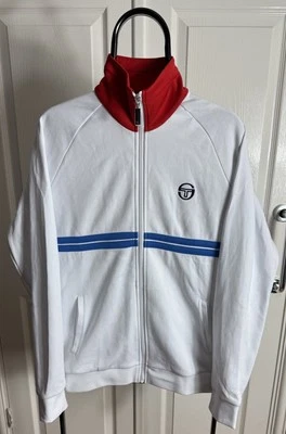 Vintage Sergio Tacchini Mens Dallas Retro Track Top Size Medium White - Image 1 of 4
