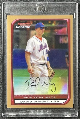 David Wright 2008 Bowman cromo #144 refractor dorado 39/50 Mets Foto 1 de 2