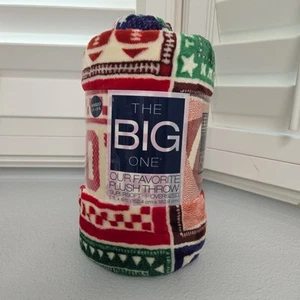 Manta polar de felpa deportiva Kohl's The Big One Football Grid 5x6 pies NUEVA - Imagen 1 de 9