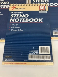 Skilcraft Executive Steno Notebook 80 Sheet 6” x 9” Gregg Ruled New Lot of 7 - Picture 1 of 7