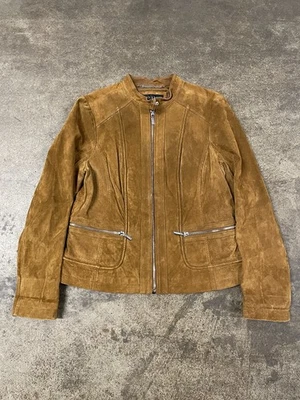 Bernardo Leather Jacket Womens Medium Full Zip Suede Biker - Image 1 of 4