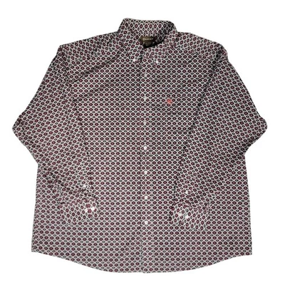 Camisa con botones Ariat para hombre rosa azteca púrpura blanco 3XL Foto 1 de 4