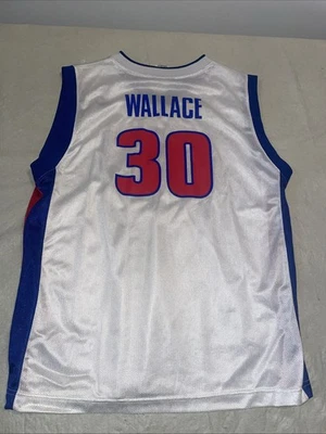 Camiseta Reebok Youth XL 18-20 Rasheed Wallace DETROIT PISTONS Blanca Limpia De Colección Foto 1 de 4
