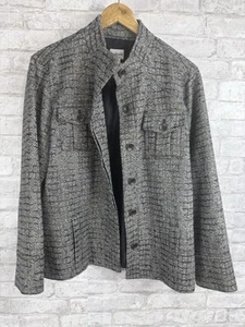 Chico's Tweed Plaid Blazer Jacket Brown Tan Plaid Textured Lined Size 3 XL - Picture 1 of 14