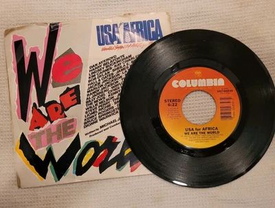 We Are The World for Africa, Vinyl Record 45  7" 1985 Mike Jackson, Quincy Jones - Image 1 of 3