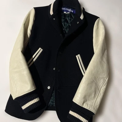 COMME des GARÇONS JUNYA WATANABE MAN Stadium Jacket, Navy/White, Men's, Size SS - Image 1 of 4