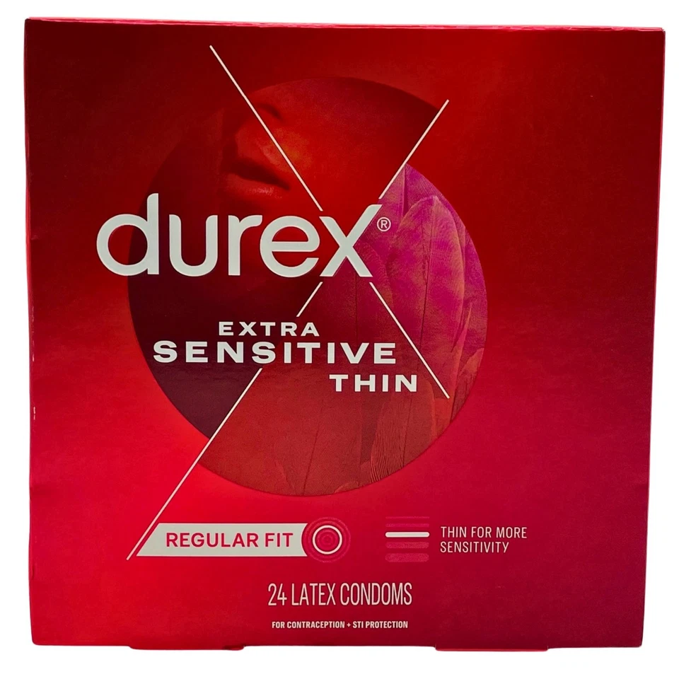 Condones finos de látex Durex extra sensibles ajuste regular 24 unidades EXP 05/2029 Foto 1 de 3