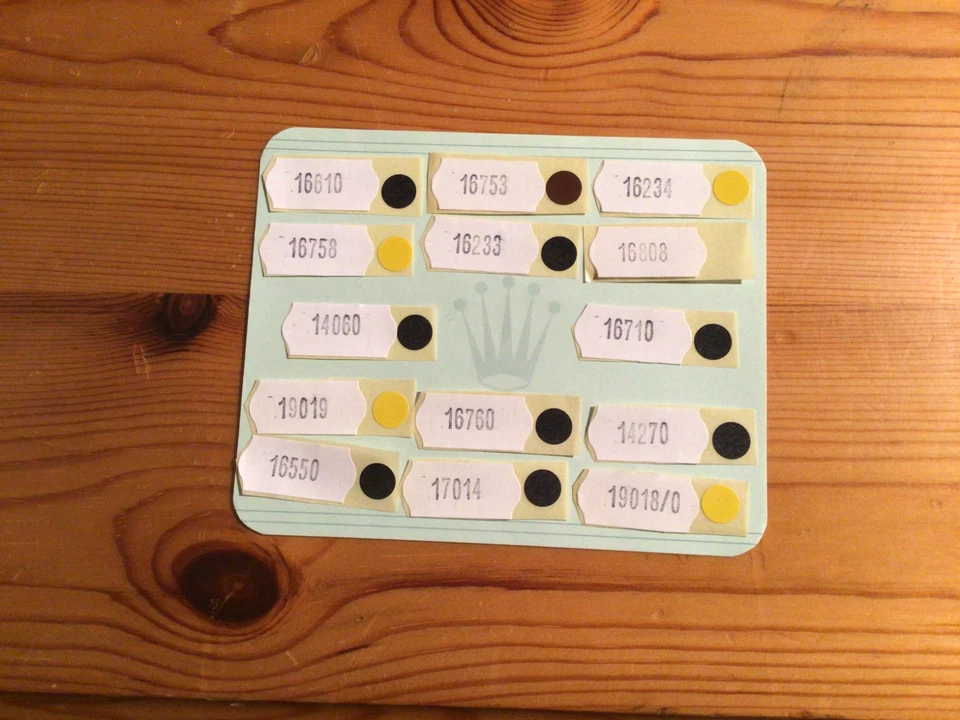 ROLEX STIK ADESIVI REFERENZA CON BOLLINO -- PREZZO RIFERITO A 1 SOLO STIK -- - Immagine 1 di 1