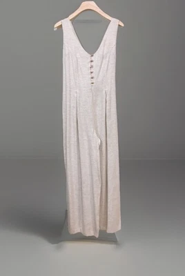Mono DBY de lino sin mangas de pierna ancha para mujer 6/7 crudo blanco crema vintage Foto 1 de 2