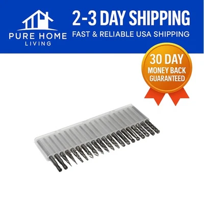 20-Piece Tungsten Carbide Burrs Set for Precision Grinding & Carving, 1/8" Shank - Image 1 of 4
