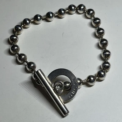 Authentic GUCCI Boule Popcorn Italy Bracelet Silver 925 Women Sz 7.25" FREE SHIP - Image 1 of 4