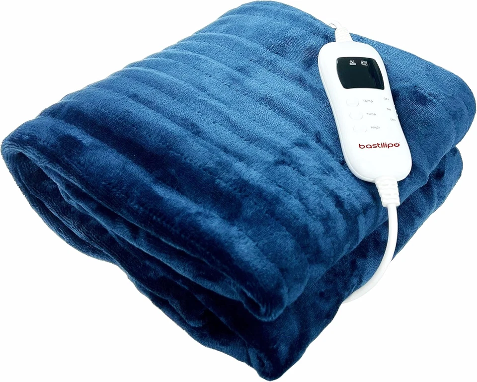 - Coperta Elettrica in Flanella Blu, 120 W, 180 X 130 Cm, Modello MELC-120 - Immagine 1 di 4
