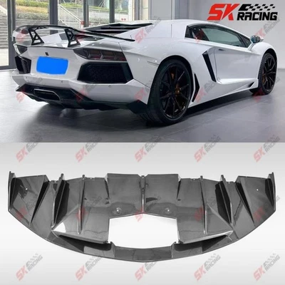 Labio difusor parachoques trasero de fibra de carbono seco para Lamborghini Aventador LP700 12-17 Foto 1 de 4