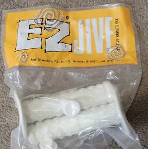 old mid  school NOS White EZ Jive Handles bmx freestyle bike grips - Picture 1 of 2