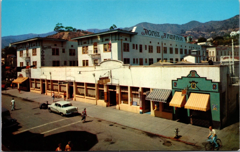 Catalina Island California Hotel Atwater the Heart of Avalon Vintage Postcard - Image 1 of 2