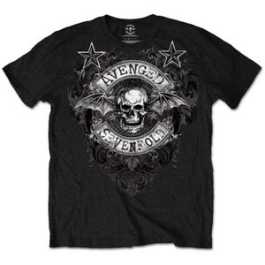 Avenged Sevenfold T-Shirt Stars Flourish Band New Black Official - Picture 1 of 4