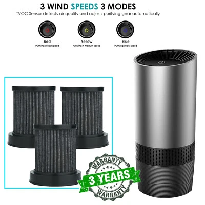 True HEPA Air Purifier for Car Smoker Air Cleaner Ionizer TVOCs Odor Dust Sensor - Image 1 of 4