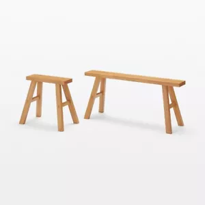 MUJI Rubber Wood Bench Stool Large 39 x 11 x 17 in From JP Expedited Shipping - Picture 1 of 6