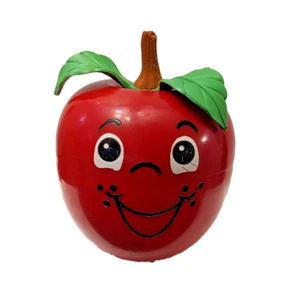 Vintage 1970s Fisher Price Happy Apple Musical Chime Toy Rattle Roly Poly - Picture 1 of 8