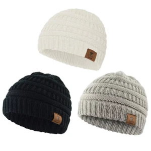 Warm Baby Knit Hat Cute Cozy Chunky Winter Cap Infant Toddler Baby Beanies for B - Picture 1 of 12