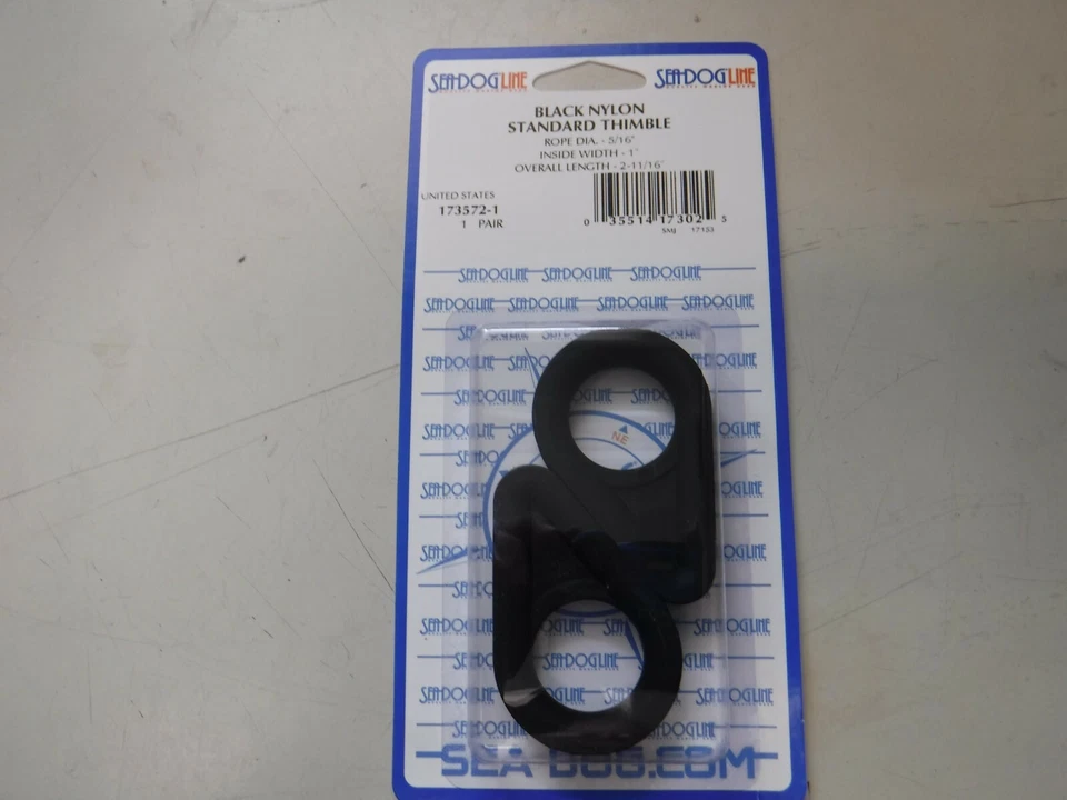 173572 Sea-Dog PAR NEGRO Cuerda de Dedal de Nailon Estándar Tamaño 5/16" Pulgadas 13200-4804 Foto 1 de 1