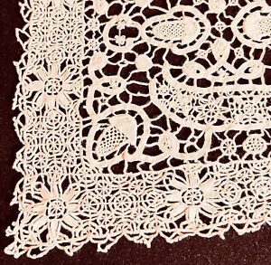 Italian Needlepoint =  6 Vintage Antique Handmade Lace Placemats  TT693