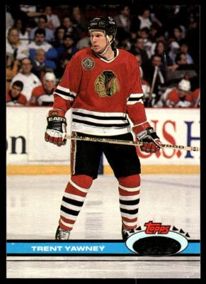 1991-92 Stadium Club #205 Trent Yawney Chicago Blackhawks Hockey Card - Image 1 of 2