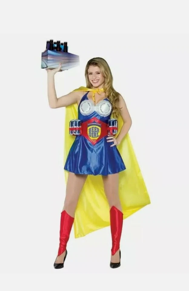 Mujer Adulto Divertido CERVEZA SUPER CHICA Disfraz Conjunto Talla 6-12 (BB) Foto 1 de 1