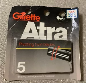 Vintage Gillette Atra Pack Of 5 Twin Blade Shaving Cartridge Pivoting Head Razor - Picture 1 of 2