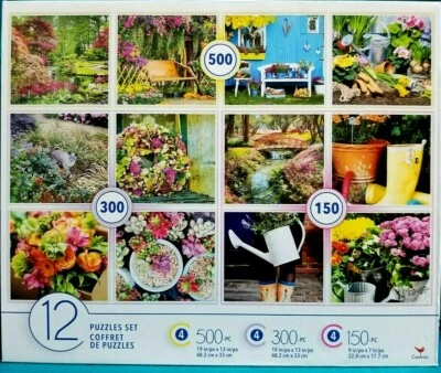 Pack de 12 Rompecabezas Surtidos Flores Jardín Temática Planta, Juego Nuevo Precintado. Foto 1 de 4