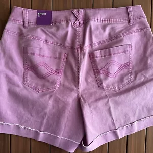 NWT Lane Bryant Denim Purple Plum Pink Shorts, Sz 18 - Picture 1 of 11