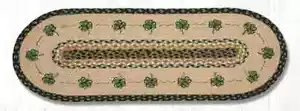 Table Runner 36 inch Shamrocks Braided Jute St Patrick's Day Irish Decor - Picture 1 of 1
