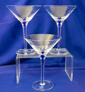 BLOQUE Cristal Artesia Azul Martini Vasos 3 con Pegatinas Originales NUEVO. RETIRADO - Imagen 1 de 6