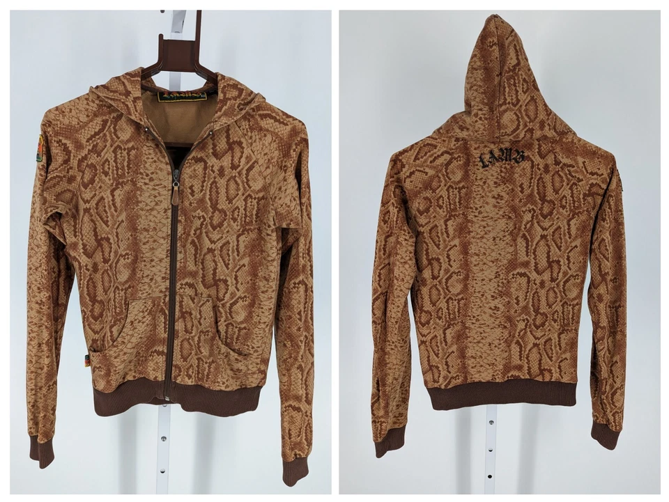 L.A.M.B. Sudadera con Capucha Gwen Stefani De Colección Y2K Piel de Serpiente Estampado de Animales Cremallera XS Harajuku Foto 1 de 4