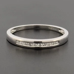 Hallmarked 9ct White Gold 0.10ct Diamond Eternity Ring Size N, T, V - Picture 1 of 9